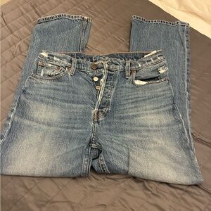 Etica High Rise Faded Blue Jeans